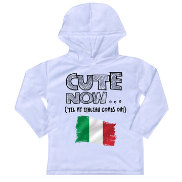 ('Til My Italian Comes Out) Toddler Long Sleeve Hooded T-shirt