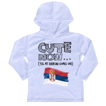 ('Til My Serbian Comes Out) Toddler Long Sleeve Hooded T-shirt
