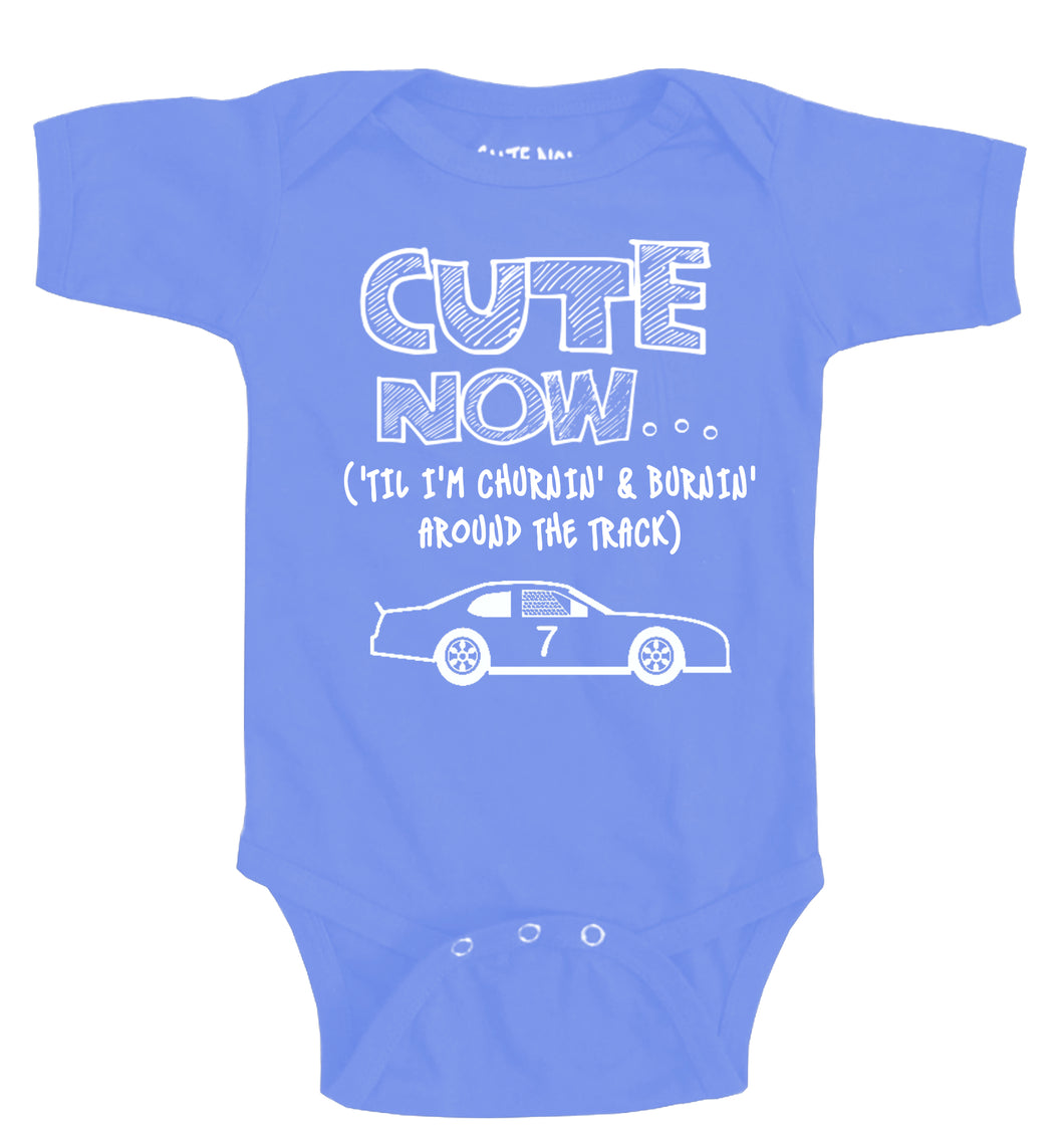 ('Til I'm Churnin' & Burnin' Around The Track) Race Car Bodysuit