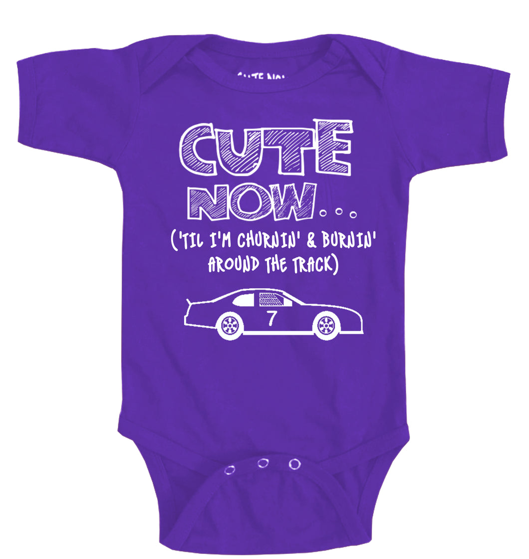 ('Til I'm Churnin' & Burnin' Around The Track) Race Car Bodysuit