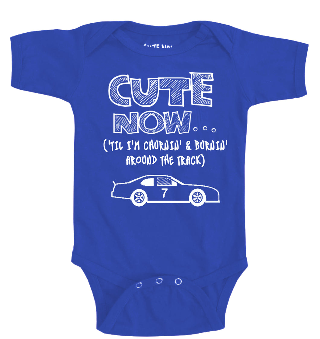 ('Til I'm Churnin' & Burnin' Around The Track) Race Car Bodysuit